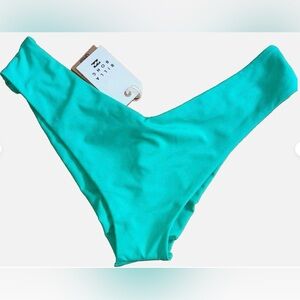 Billabong Fiji Bikini Bottoms Plus XXL 16 Green Textured NWT Cheeky Swim